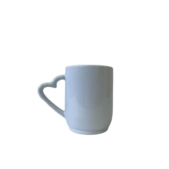 Caneca Cermica para Sublimao Branca 325 ML com Ala de Corao Live