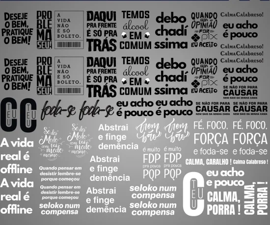 Folha Impressa DTF UV - 39x30 (Varios Temas) - Arquivo No Altervel