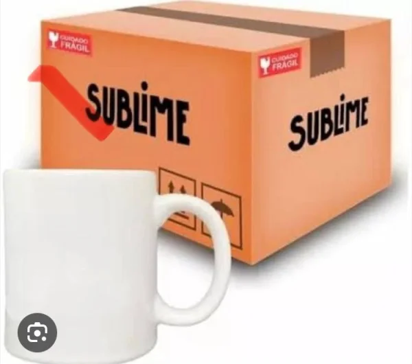 Caneca de porcelana  para sublimao branca 300 ml marca sublime caixa com 36 unidades