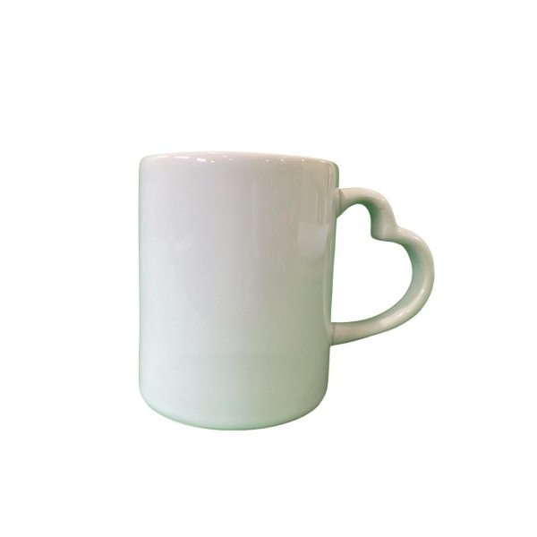 Caneca de porcelana com al�a de cora��o branca 325 ml marca Sublime