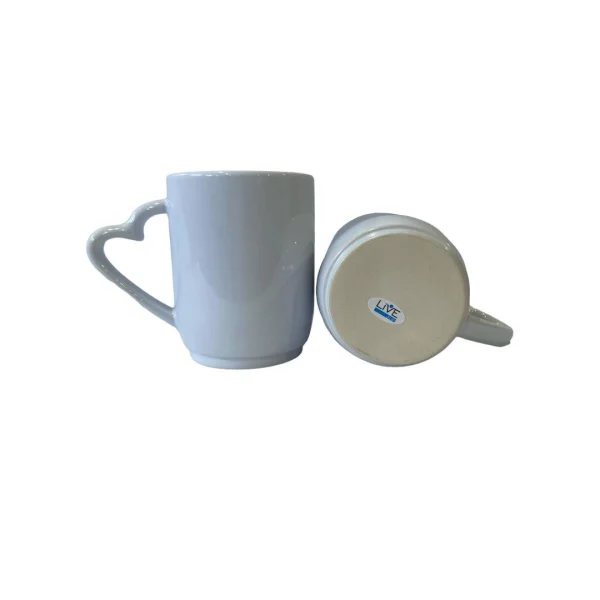 Caneca Cermica para Sublimao Branca 325 ML com Ala de Corao Live