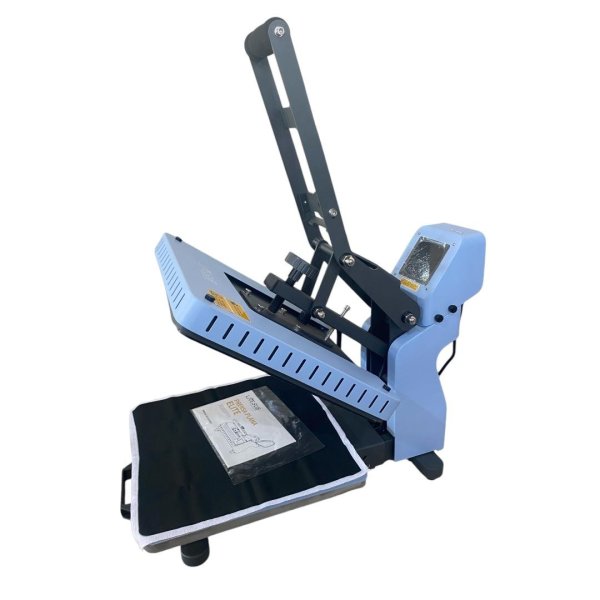 PRENSA MANUAL PLANA ELITE DE GAVERTA 38X38 AZUL  110 VTS