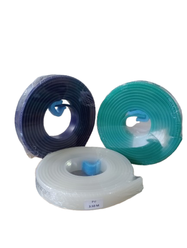 Tira de Poliuretano (P.U) 85 Shor Chanfrada Azul p/ caneta Sefar