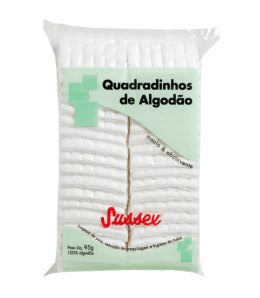 Algod�o Quadrado Branco Sussex com 95g