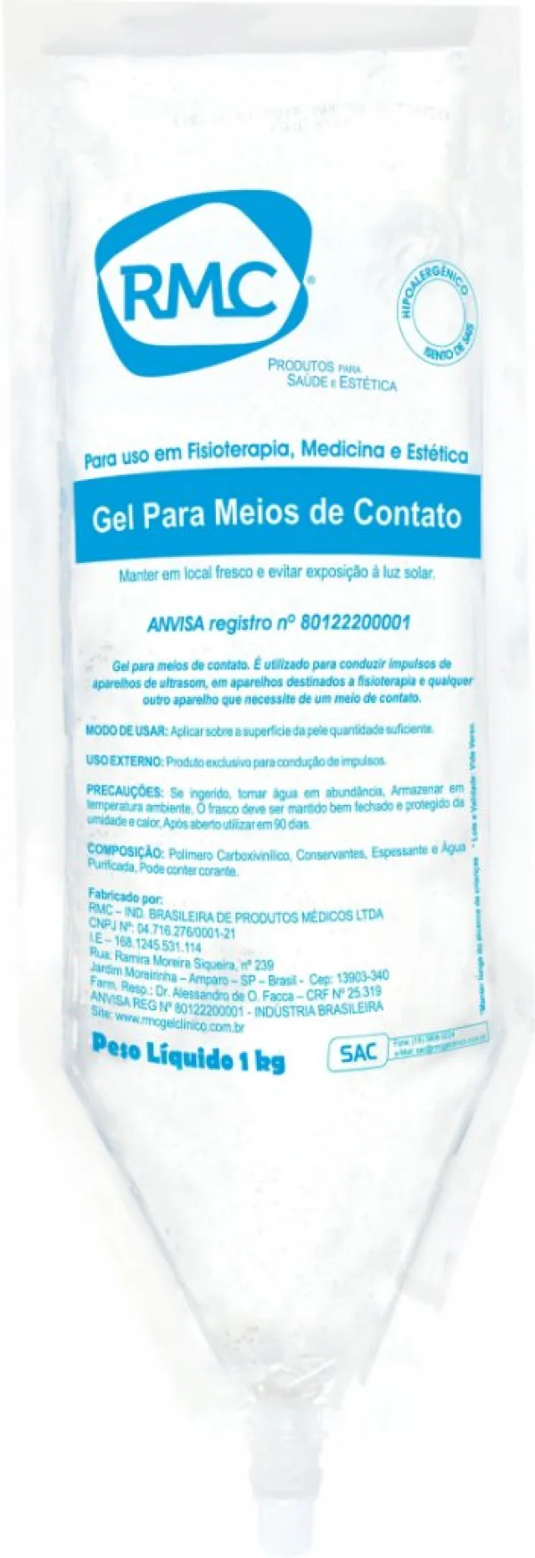 Gel de Contato Bag 1kg Incolor