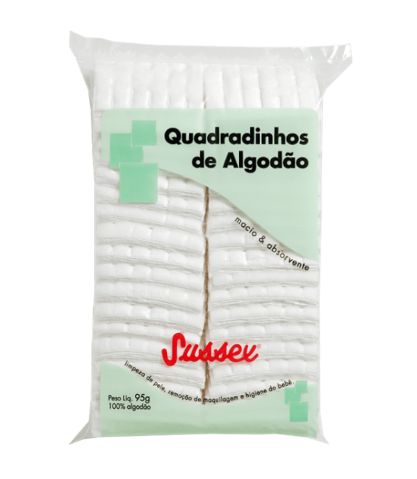 Algod�o Quadrado Branco Sussex com 95g