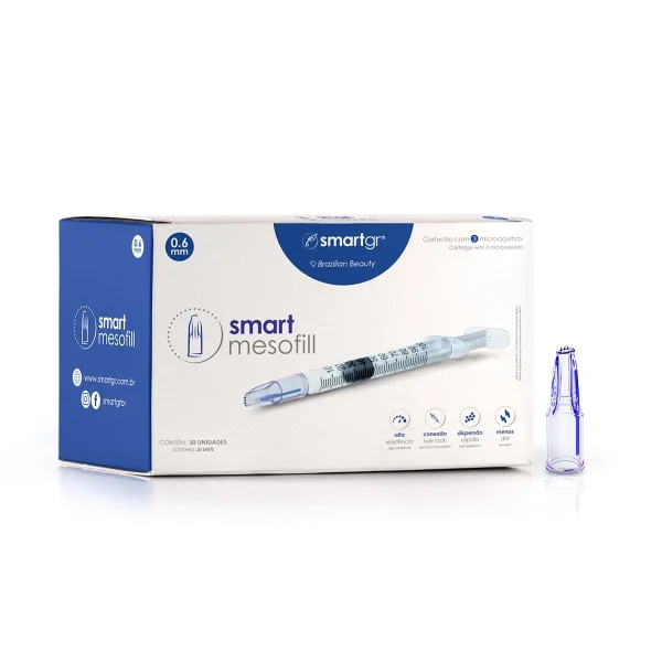 Smart Mesofill 0,6mm - Cartucho com 3 microagulhas - Caixa com 05un