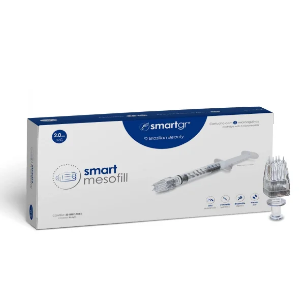 Smart Mesofill 2,00mm - Cartucho com 5 microagulhas 32G - Caixa com 05un