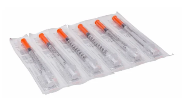 Seringas para Insulina 1mL Agulha 5mm x 0.23mm - Embalada Individualmente (Blister individual)