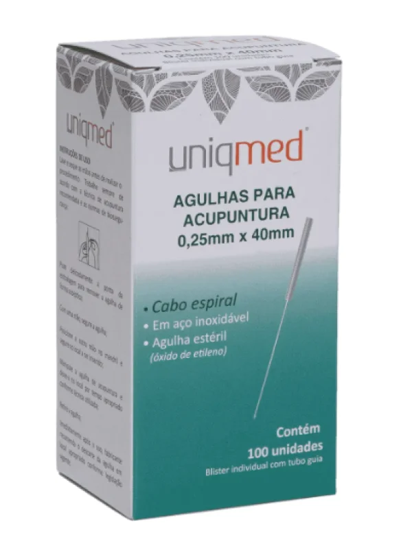 Agulhas para Acupuntura Uniqmed - Caixa com 100 unidades - Blister individual