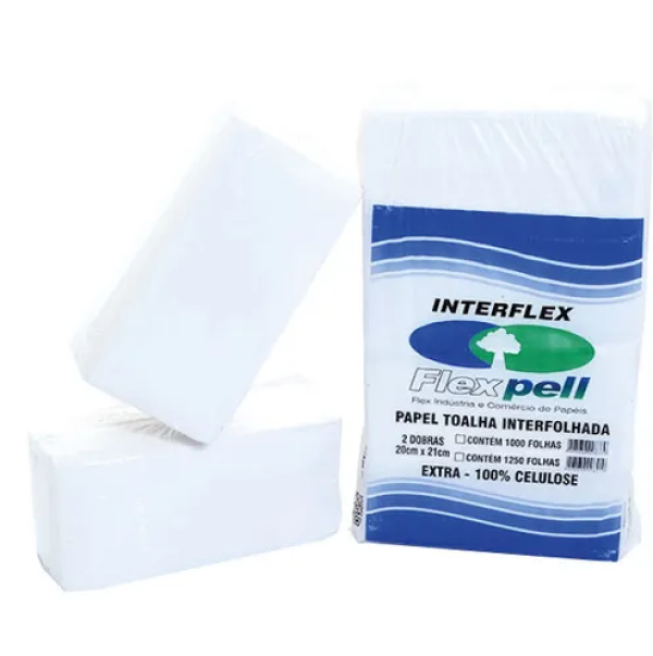 TOALHA INTERFOLHA EXTRA  20X21 100% FIBRAS BRANCO  (250FOLHAS)