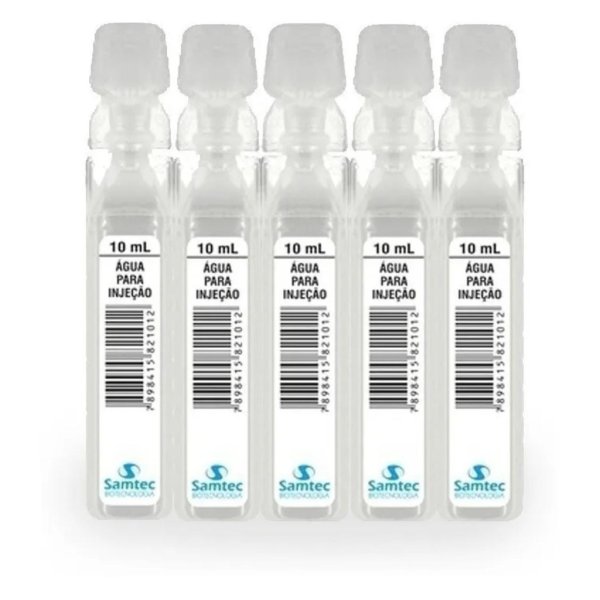 �gua Destilada Est�ril P/inje��o Ampola 10 Ml Kit com 10 Ampolas
