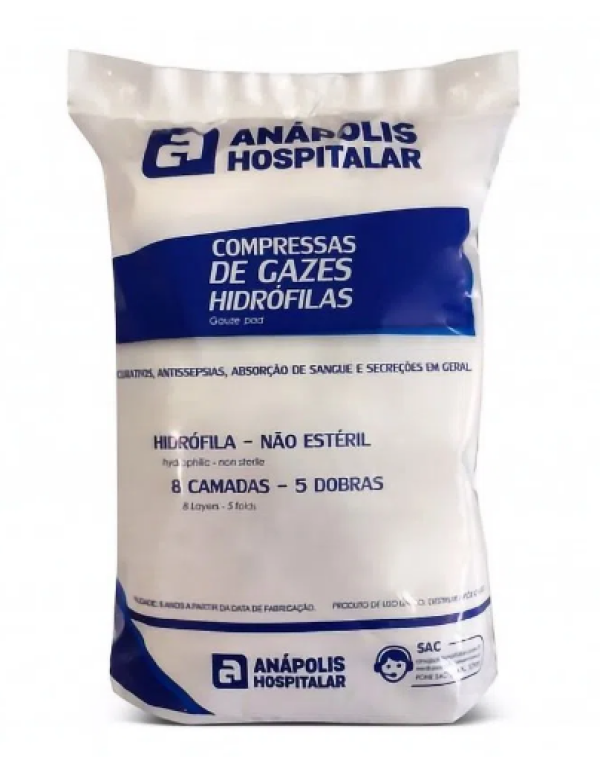 Compressa de Gaze Hidr�fila N�o Est�ril 13 fios