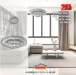 luminaria lustre tokyo redondo led 3 aros