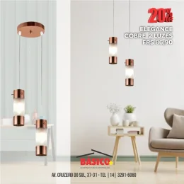 luminaria elagence cobre 2 luzes