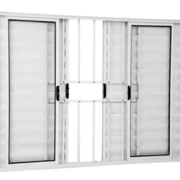 VENEZIANA  6 FOLHAS BRANCA ALUMINIO C/ GRADE   150X100 (ALUAN)