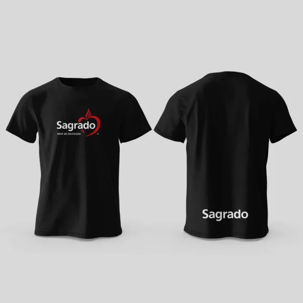 CAMISETA M/C PRETA  SAGRADO ( ENSINO MEDIO )