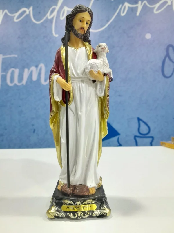 IMAGEM JESUS BOM PASTOR 20CM DE ALTURA