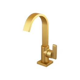 1198 - Torn. Lavatorio Mesa Bica Alta 1/4vt Plena Slim Gold Matte