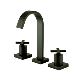 1877 - Mist.lavatorio Mesa Bica Alta 1/4v Plena Cross Black Matte