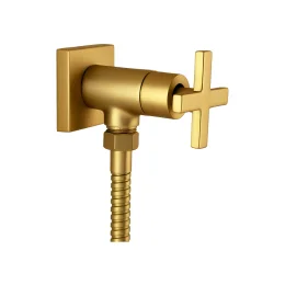 1150 - Ducha Hig.man.c/reg.flex.met.1/4vt Plena Cross Gold Matte