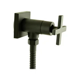 1150 - Ducha Hig.man.c/reg.flex.met.1/4vt Plena Cross Black Matte