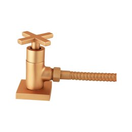 1150 - Ducha Hig.man.c/reg.flex.met.1/4vt Plena Cross Red Gold Matte