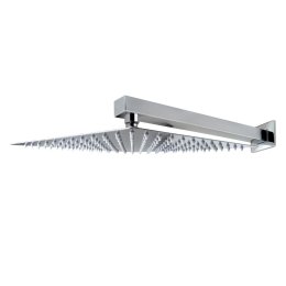 2100 - DUCHA CHUVEIRO QUADRADA INOX 10'' 25X25CM C/TUBO P/ PAREDE CR