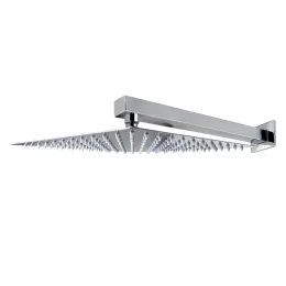 2100 - DUCHA CHUVEIRO QUADRADA INOX 12'' 30X30CM C/TUBO P/ PAREDE CR