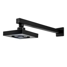 2100 DUCHA CHUVEIRO QUADRA ARTICULAVEL AUTOLIMPANTE PRETO FOSCO