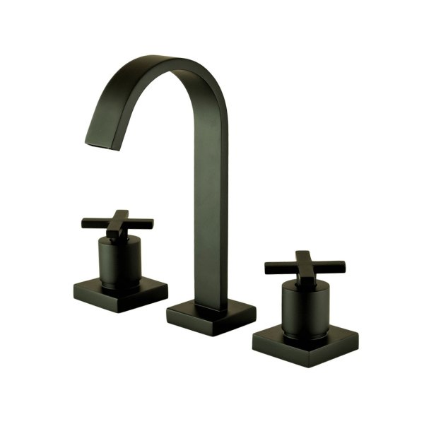 1877 - Mist.lavatorio Mesa Bica Alta 1/4v Plena Cross Black Matte