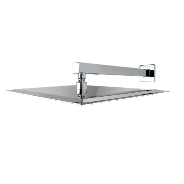 2100 - DUCHA CHUVEIRO QUADRADA INOX 12'' 30X30CM C/TUBO P/ PAREDE CR
