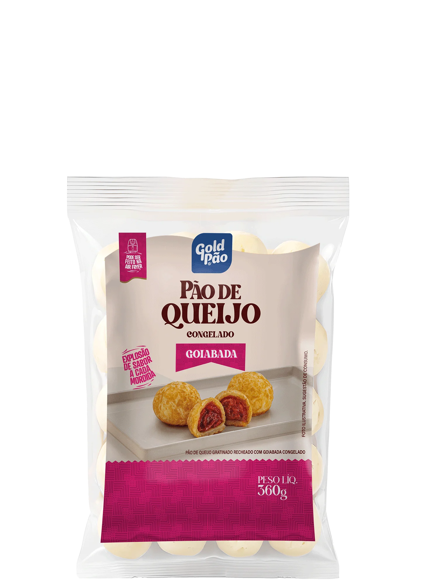 PO DE QUEIJO GRATINADO RECHEADO COM GOIABADA 360g