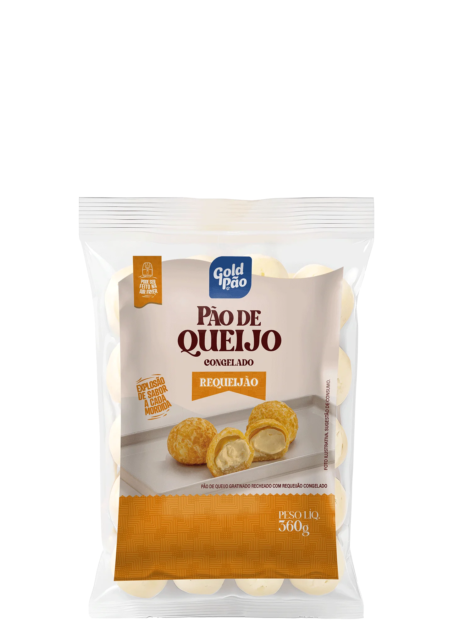PO DE QUEIJO GRATINADO RECHEADO COM REQUEIJO 360g