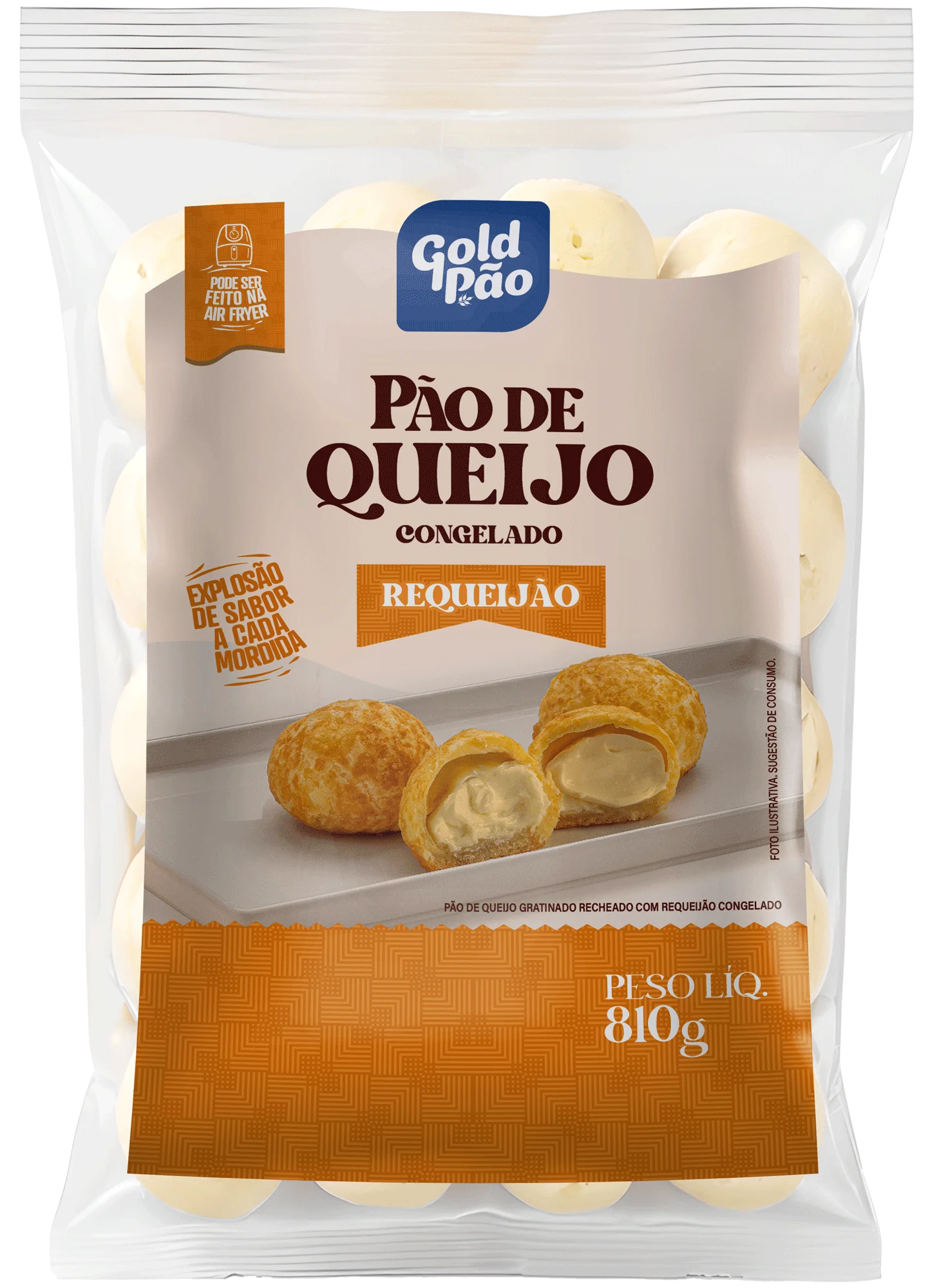 PO DE QUEIJO GRATINADO RECHEADO COM REQUEIJO 810g