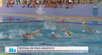 Maior festival de polo aqutico infantil do mundo em Bauru - TEM Notcias 2 Ed TV Globo 14-12-2023