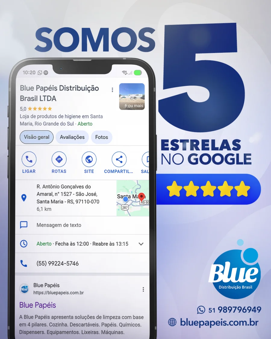 A Blue  5 estrelas no Google!