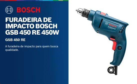 FURADEIRA IMPACTO GSB 450 RE 450W 127V + 3 BROCAS