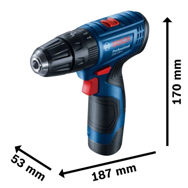 PARAFUSADEIRA E FURADEIRA 12V GSB 120LI + MALETA E  BATERIA