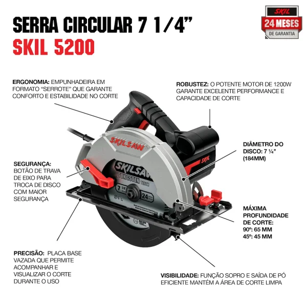 SERRA CIRCULAR  7.14 SKIL 5200 127V+1DISCO BRINDE