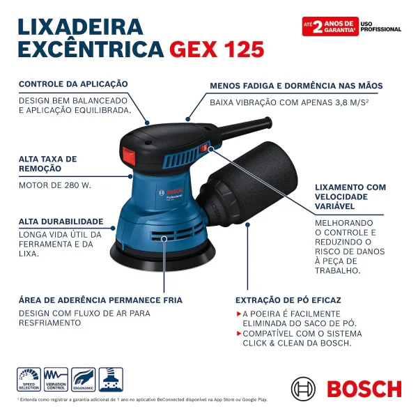 Lixadeira Roto Orbital Rotogex 125 127v