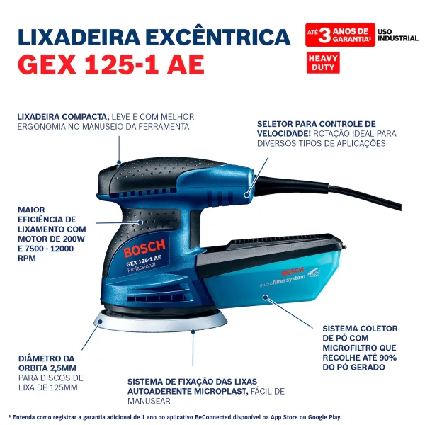 Lixadeira Roto Orbital Gex 1251 Ae 127v