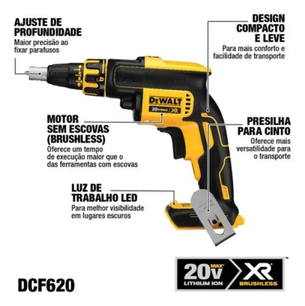 PARAFUSADEIRA 1/4 (6,35mm) CONTROLE DE TORQUE 20V MAX XR