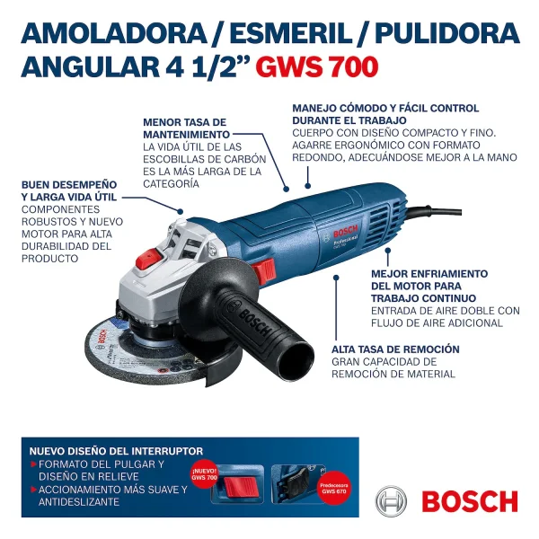 ESMERILHADEIRA 4.12 GWS 700 710W 220V