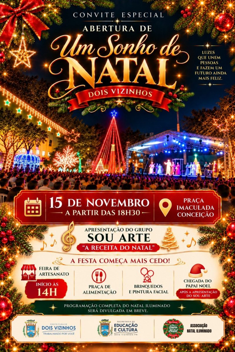 DOIS VIZINHOS SE PREPARA PARA A GRANDE ABERTURA DO NATAL  2026 COM ATRA��ES PARA TODA A FAM�LIA
