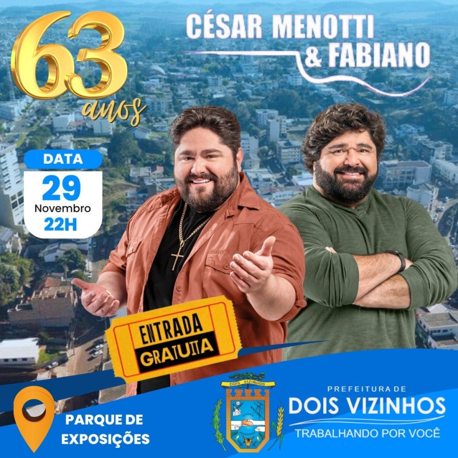 HOJE TEM SHOW DE C�SAR MENOTTI E FABIANO