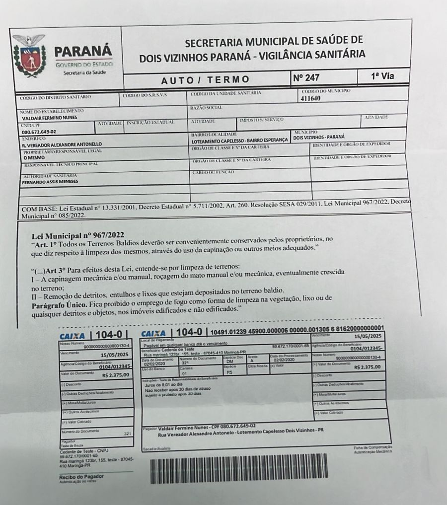 GOLPE EM PLENA LUZ DO DIA: CRIMINOSOS SE APROVEITAM DE A��O DA PREFEITURA E ESPALHAM BOLETOS FALSOS EM DOIS VIZINHOS!