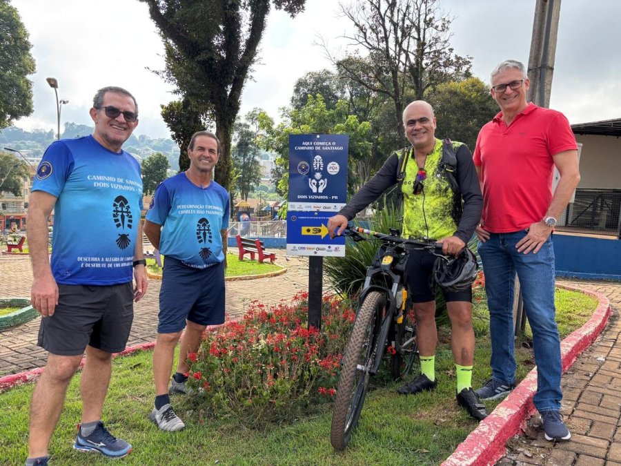 CICLISTA DE GOIOER� INICIA DESAFIO PELO CAMINHO DE SANTIAGO DE DOIS VIZINHOS