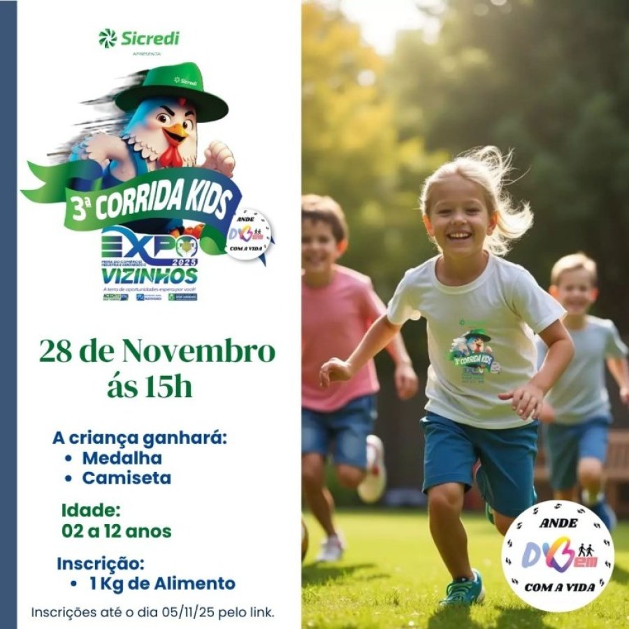 CORRIDA KIDS LEVAR� DIVERS�O E ENERGIA � EXPOVIZINHOS 2025