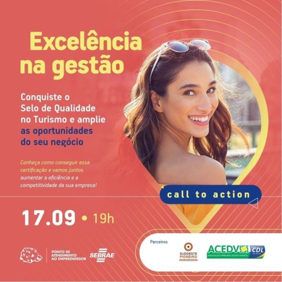 OFICINA DE �EXCEL�NCIA NA GEST�O PARA NEG�CIOS DO TURISMO� CHEGA A DOIS VIZINHOS NO DIA 17 DE SETEMBRO